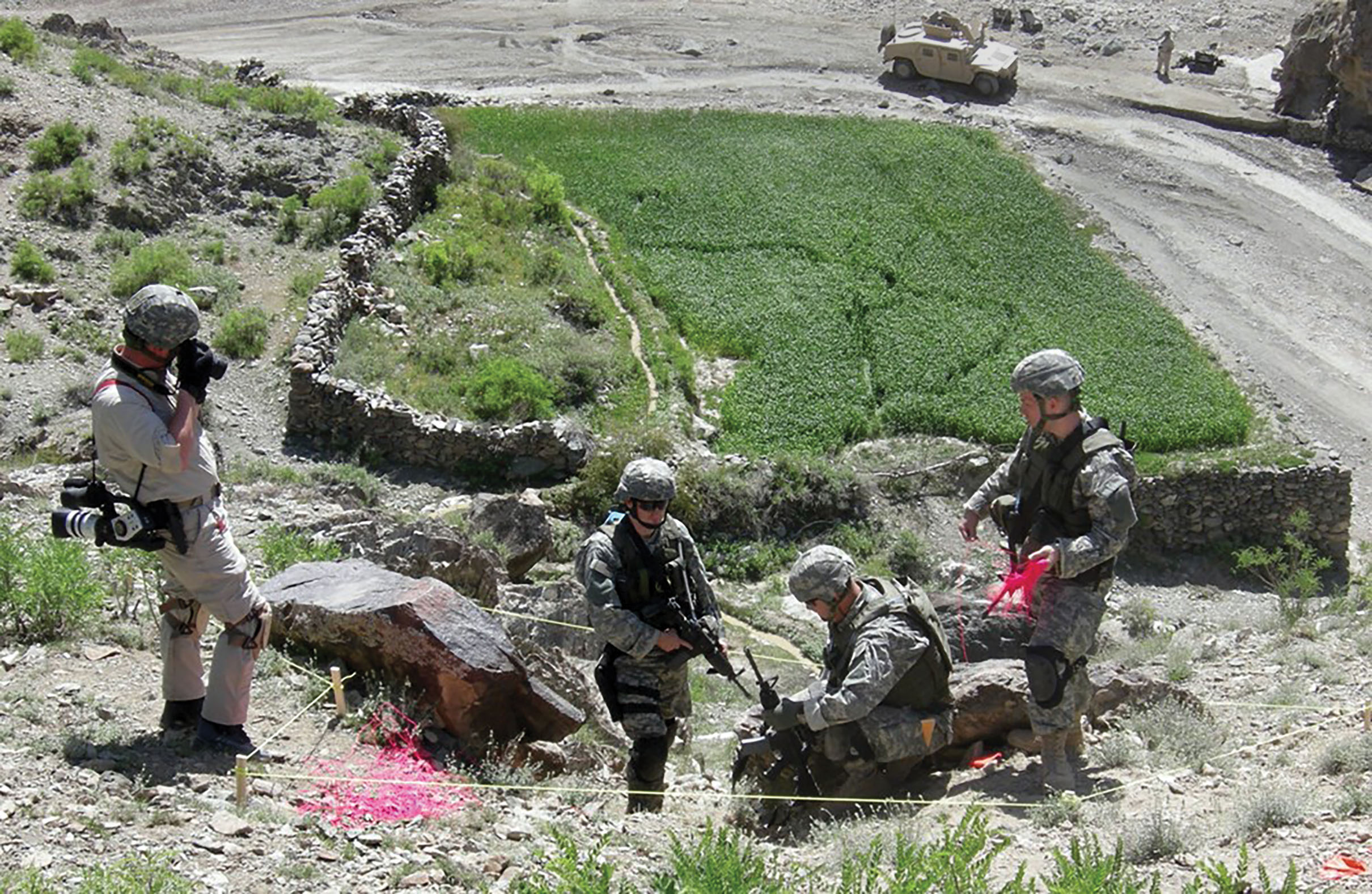 As part of the investigation into Tillman’s death, Army Criminal Investigation Division personnel re-enact the friendly fire incident in April 2006. / U.S. Army