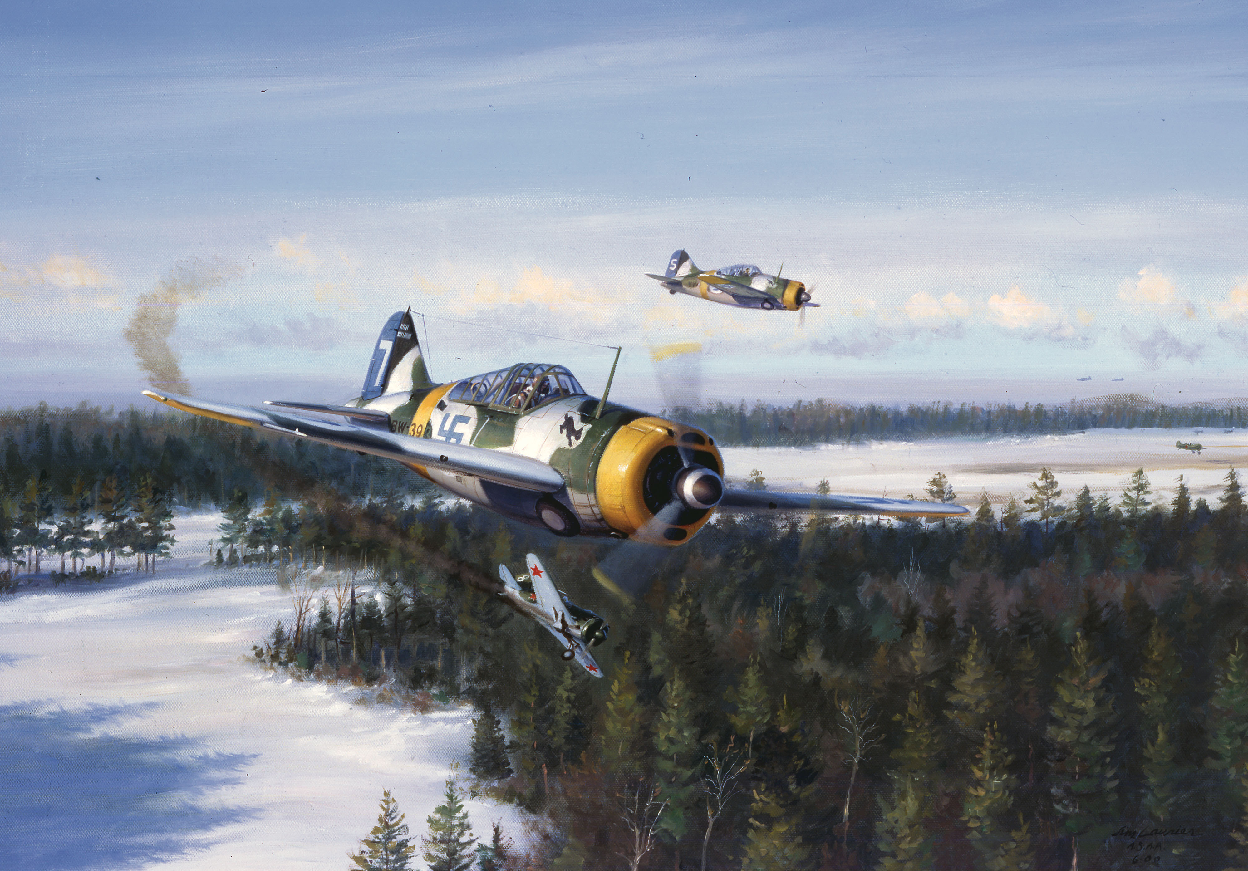 Considered a poor dogfighter by many of the air forces that used it, the Brewster in Finnish hands often proved superior to frontline Soviet aircraft. / M Laurier from Lentolaivue 24 by Kari Stenman, Osprey Publishing