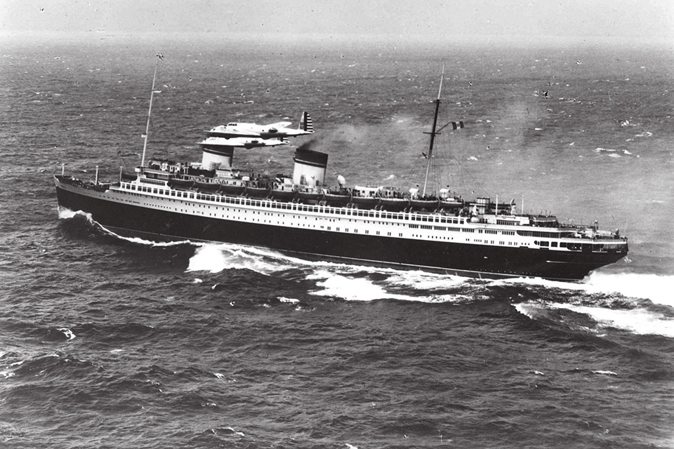 On May 12, 1938, YB-17s led by chief navigator 1st Lt. Curtis LeMay used dead reckoning to locate the Italian liner Rex 775 miles off the U.S. East Coast. (U.S. Air Force)