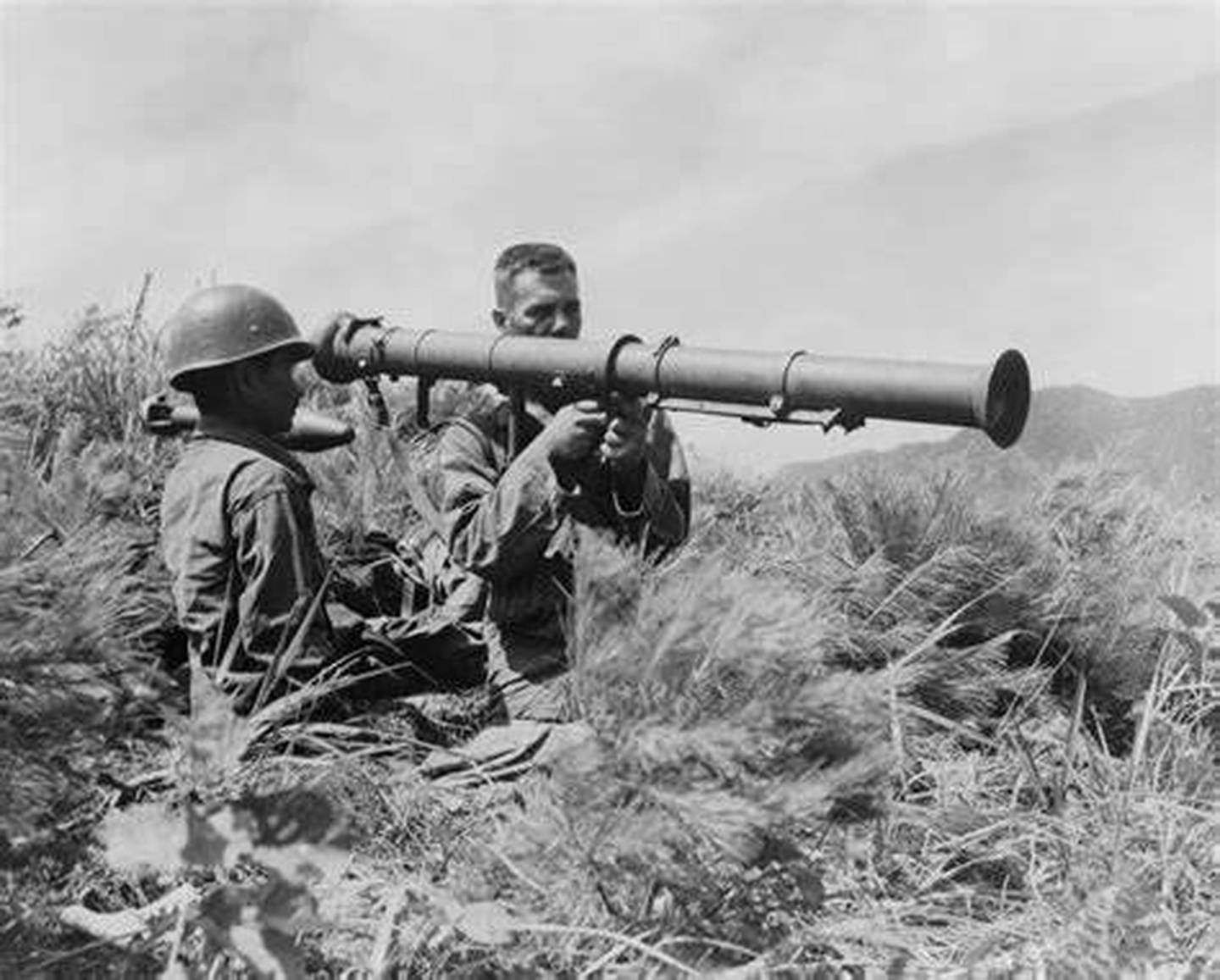 Soldiers fire a M20 "Superbazooka" during the Korean War. (Army)