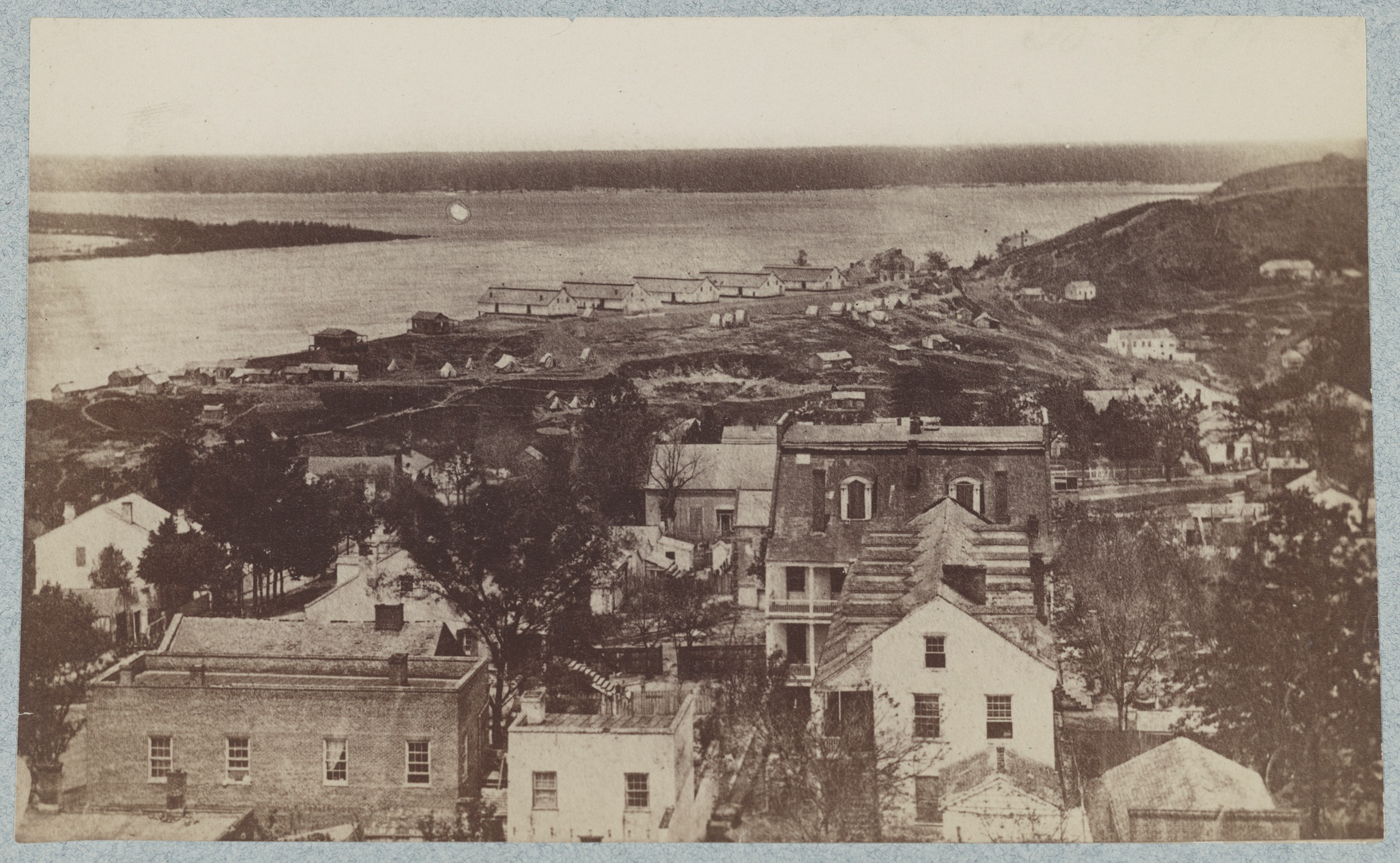 This image of Vicksburg was taken after Maj. Gen. Ulysses S. Grant captured it on July 4, 1863. Federal barracks and tents can be seen along the riverbank. (Library of Congress)