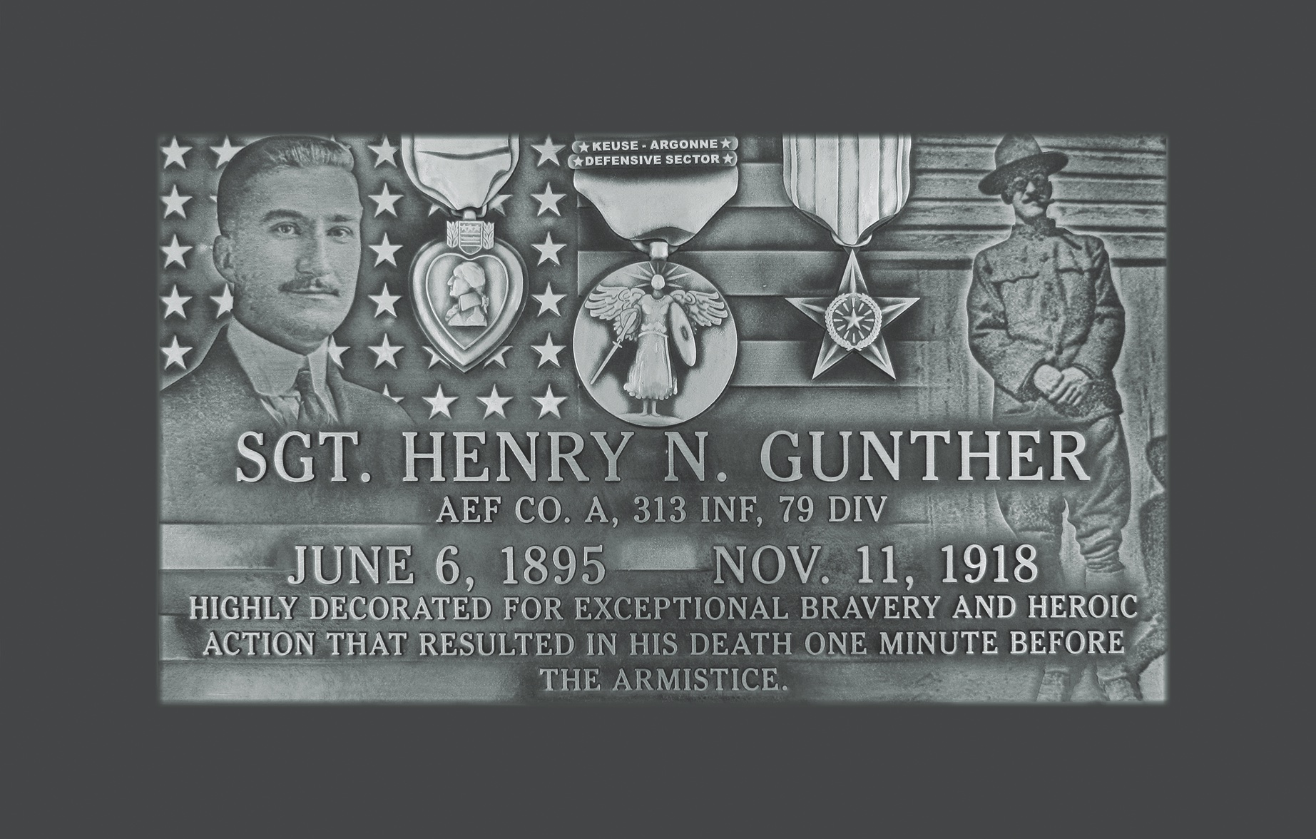 The plaque commemorating Sergeant Henry N. Gunther at a Baltimore cemetery. (Concord, CC BY-SA 3.0)