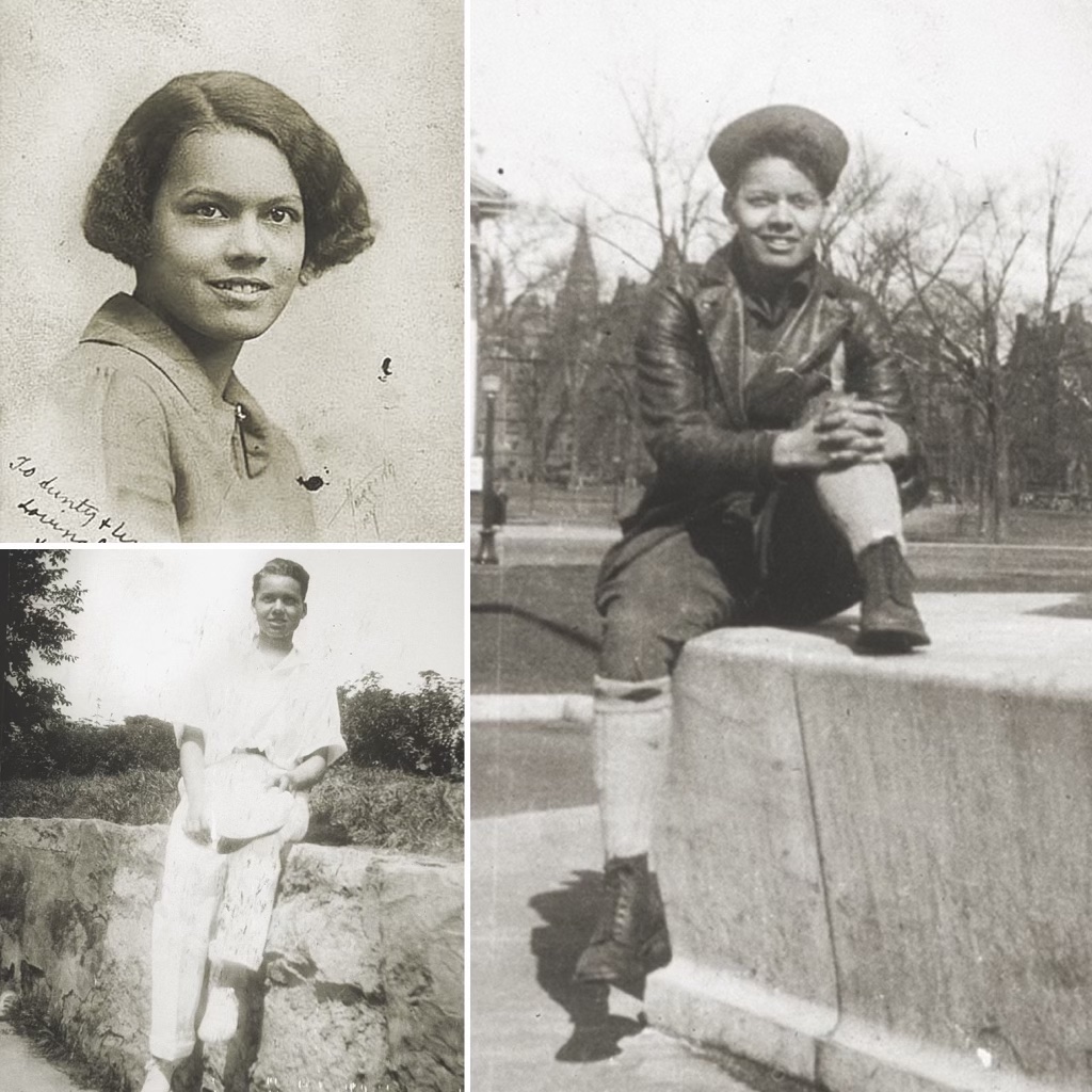 Murray, from left in 1927 when she graduated high school and from clockwise in two snapshots taken in 1931, had many many looks. (Estate of Pauli Murray, Schlesinger Library, Radcliffe University, Harvard University (3))