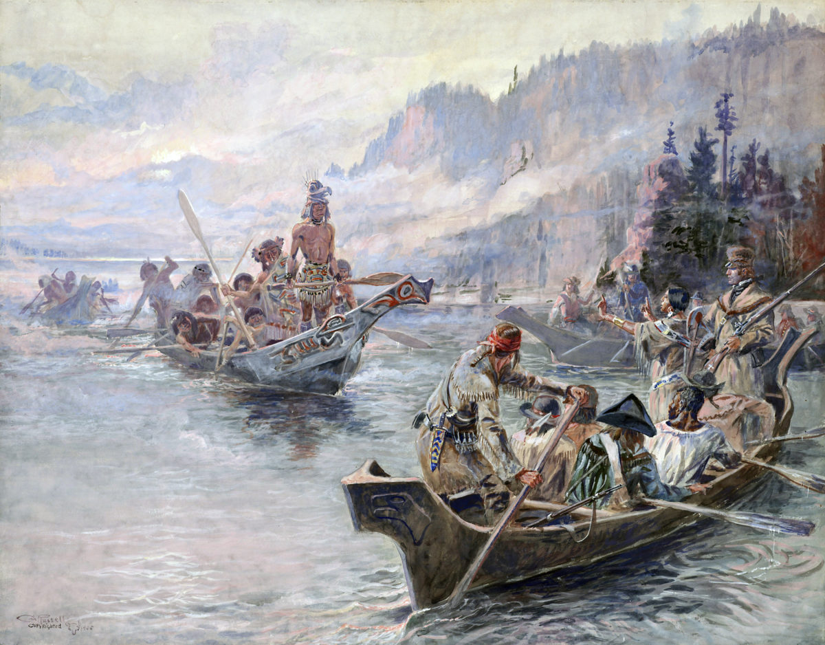 Lewis and Clark Expedition Painting by CM Russell