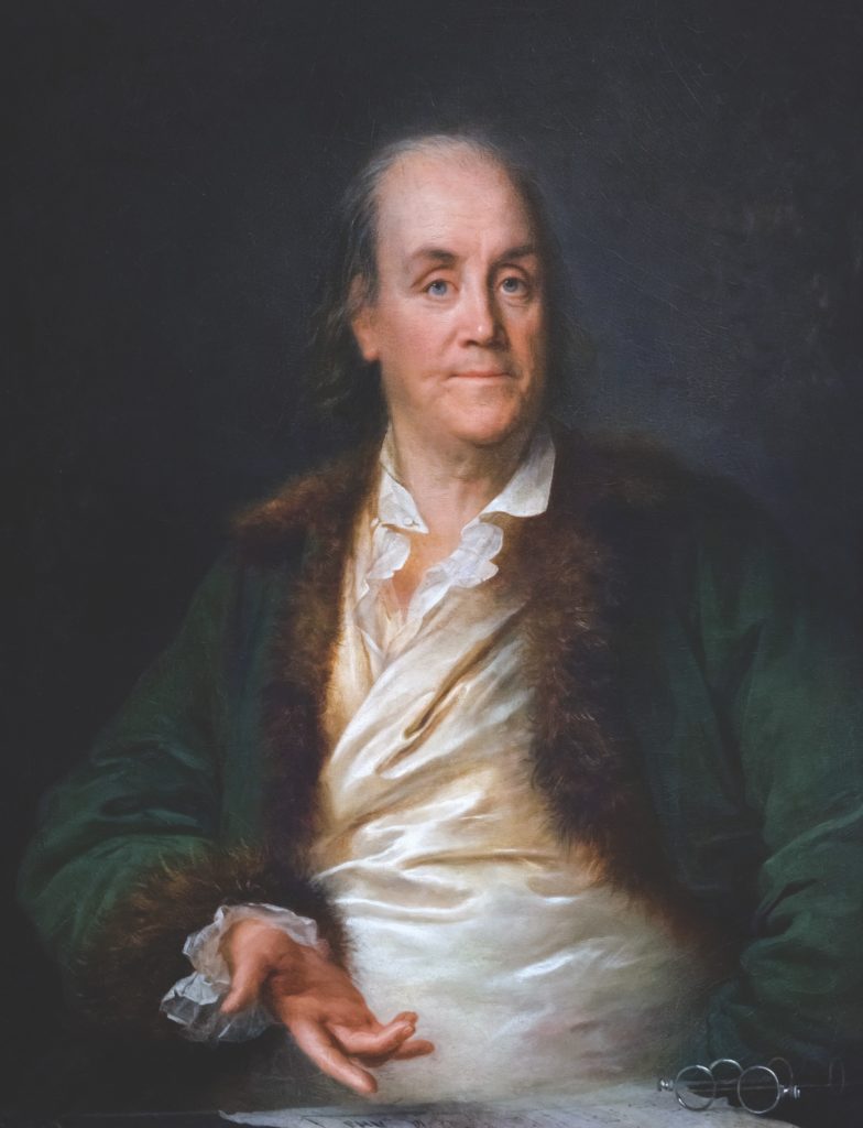 Benjamin Franklin, portrait by Anne-Rosalie Bocquet Filleul