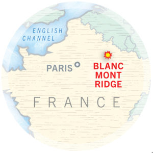 Blanc Mont Ridge locator map