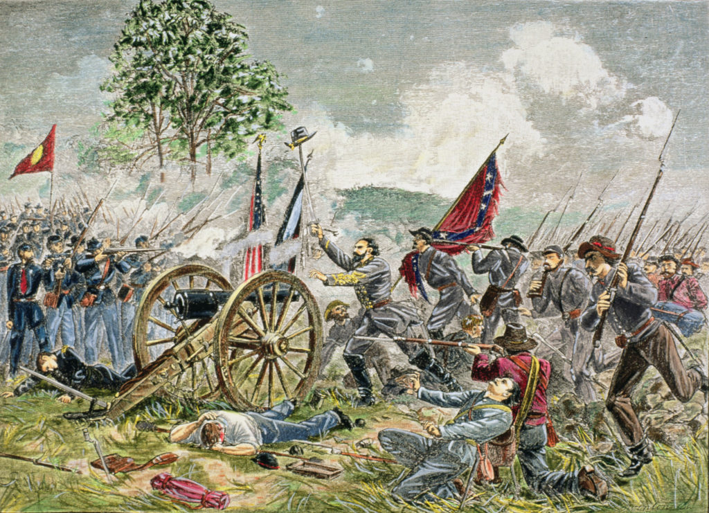 Confederates attacking during Pickett's Charge