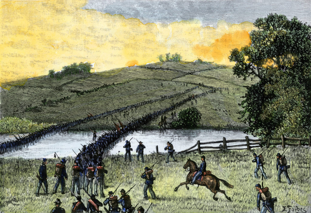 Doubleday’s division fording Antietam Creek