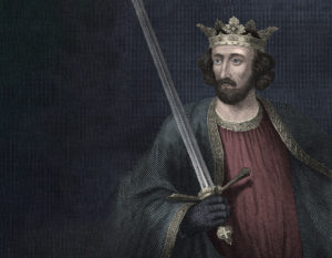 Edward I, warrior king, with sword