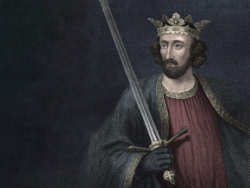 Edward I, warrior king, with sword