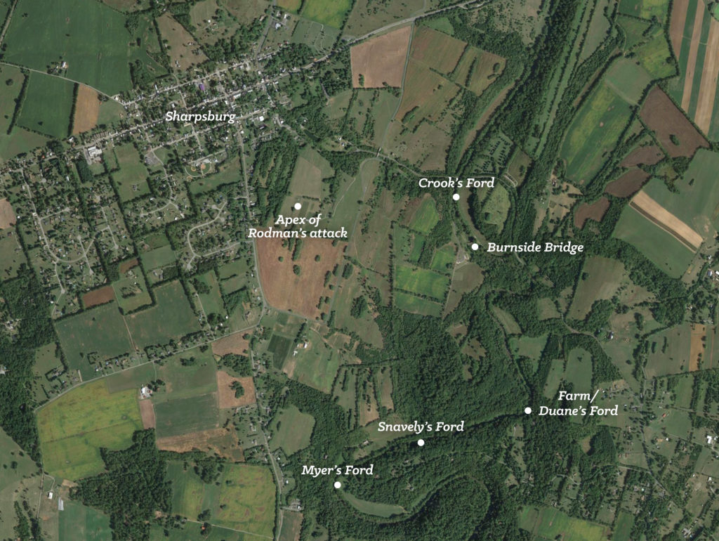 Satellite photo of Antietam Creek and Sharpsburg, Maryland