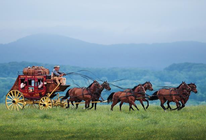 Wells Fargo & Company's logo features a stagecoach