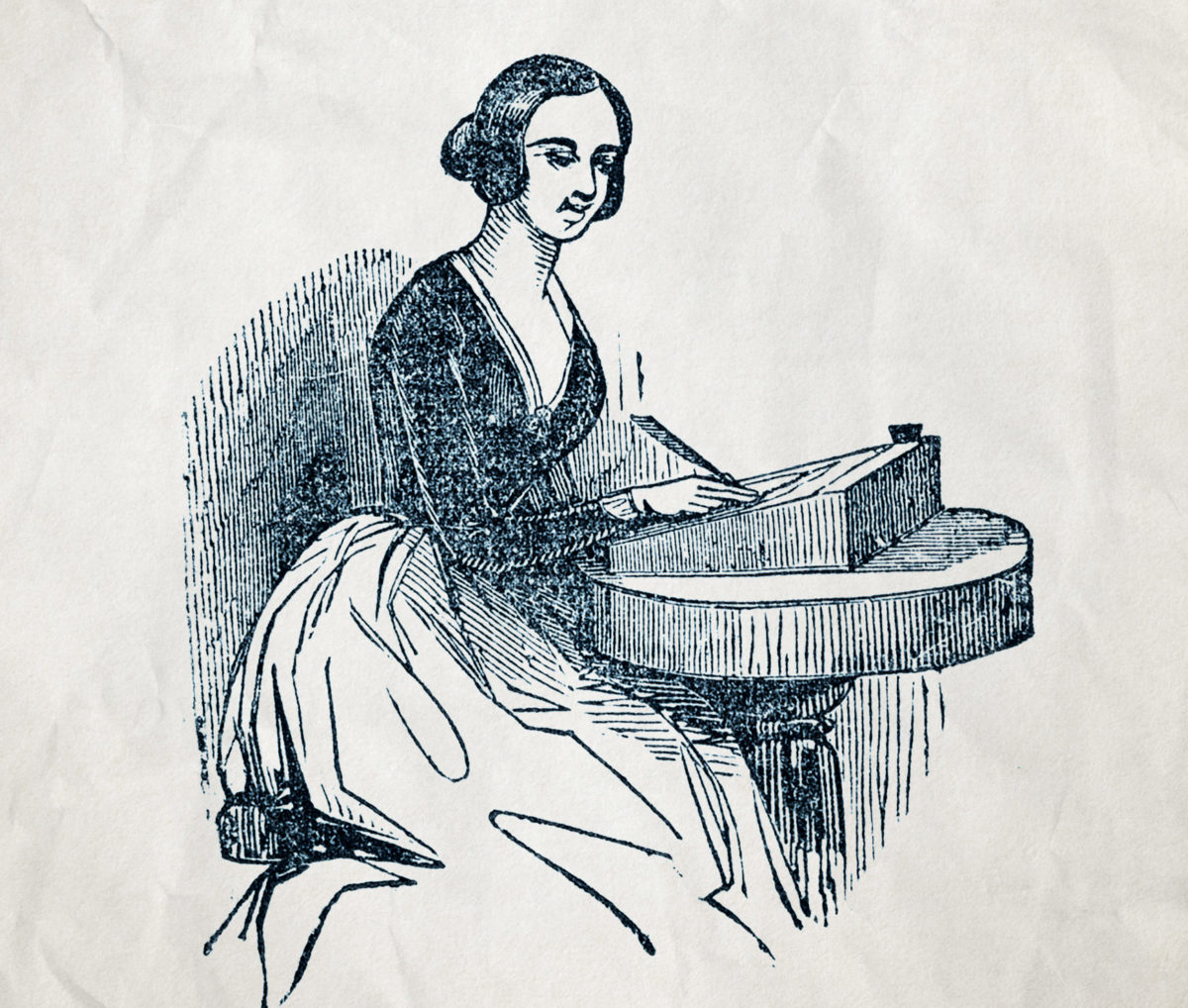 Woman at writing table