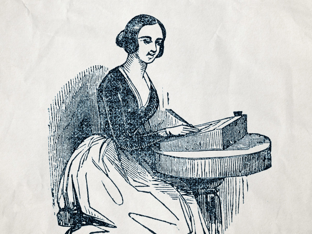 Woman at writing table