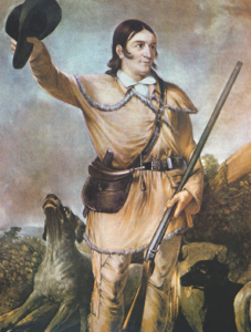 Colonel Crockett, depicted here in a John Gadsby Chapman painting, was the best known of the Tennessee Mounted Volunteers, but 16 others joined him at the Alamo.
