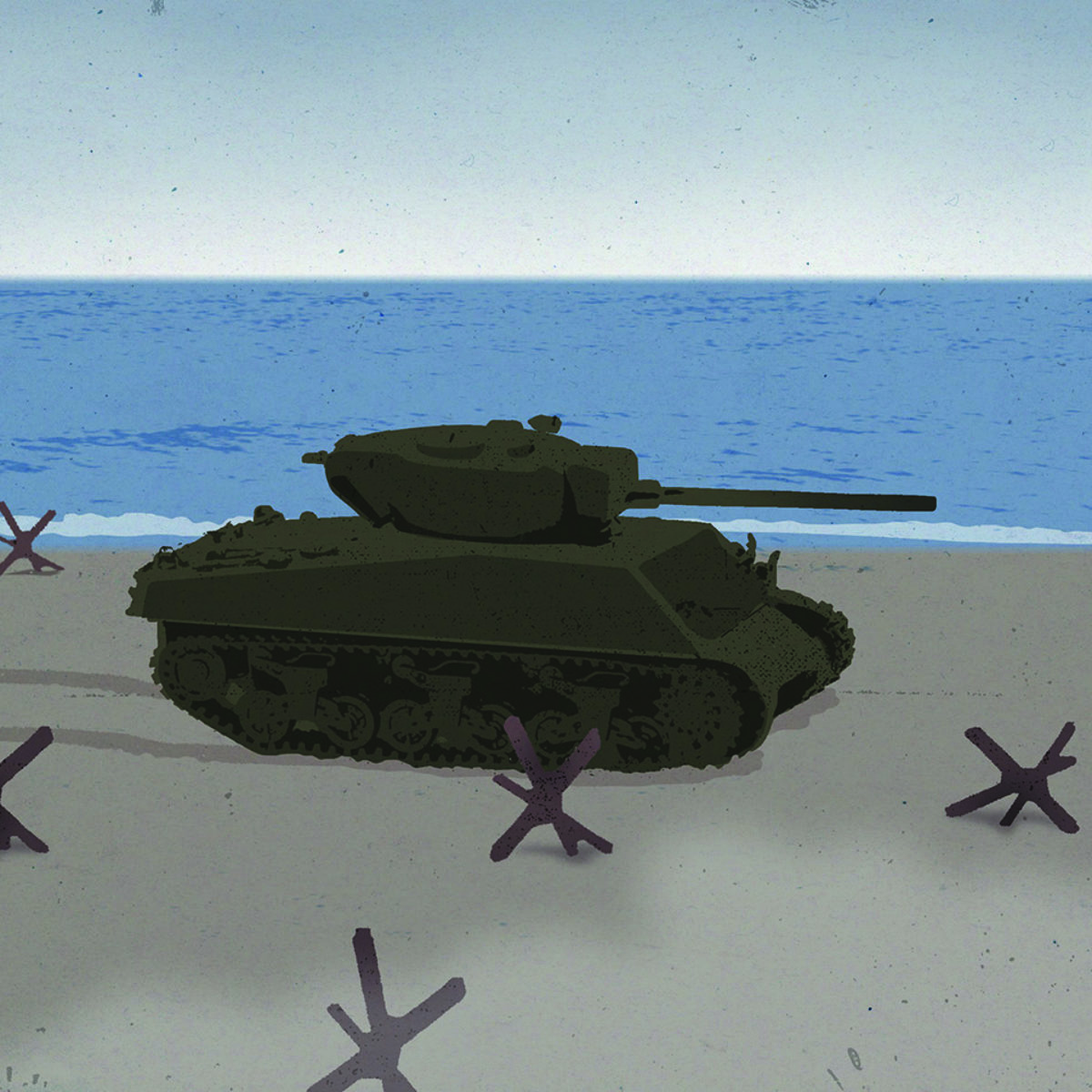 allied-tank-on-empty-beach