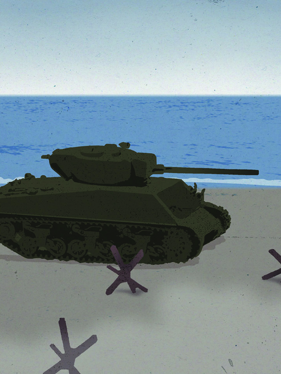 allied-tank-on-empty-beach