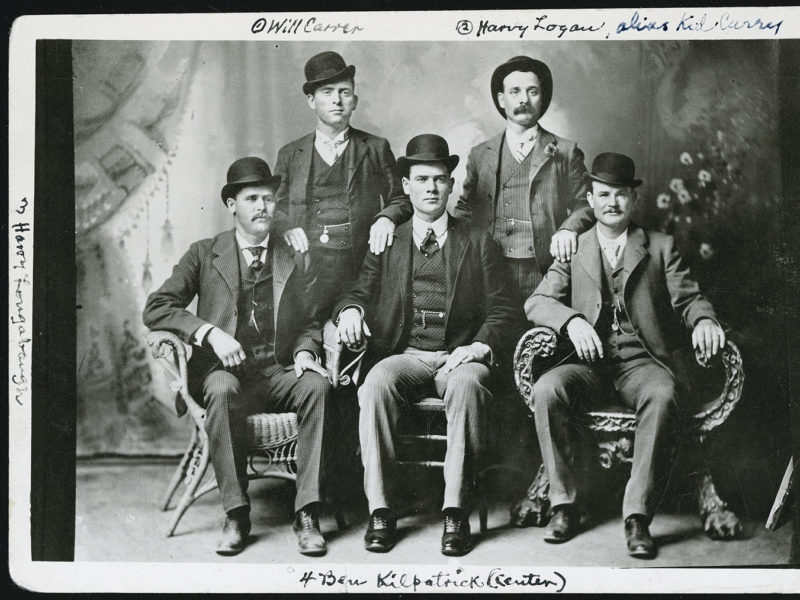 The "Fort Worth Five," Butch Cassidy and members of his Wild Bunch gang, pose in 1900 for Fort Worth photographer John Swartz.