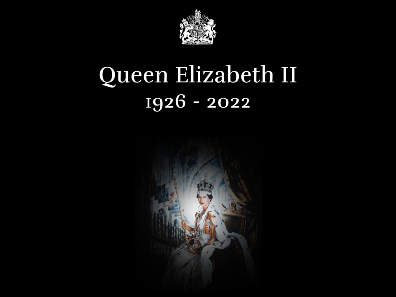 A screenshot from royal.uk announcing the death of Queen Elizabeth II
