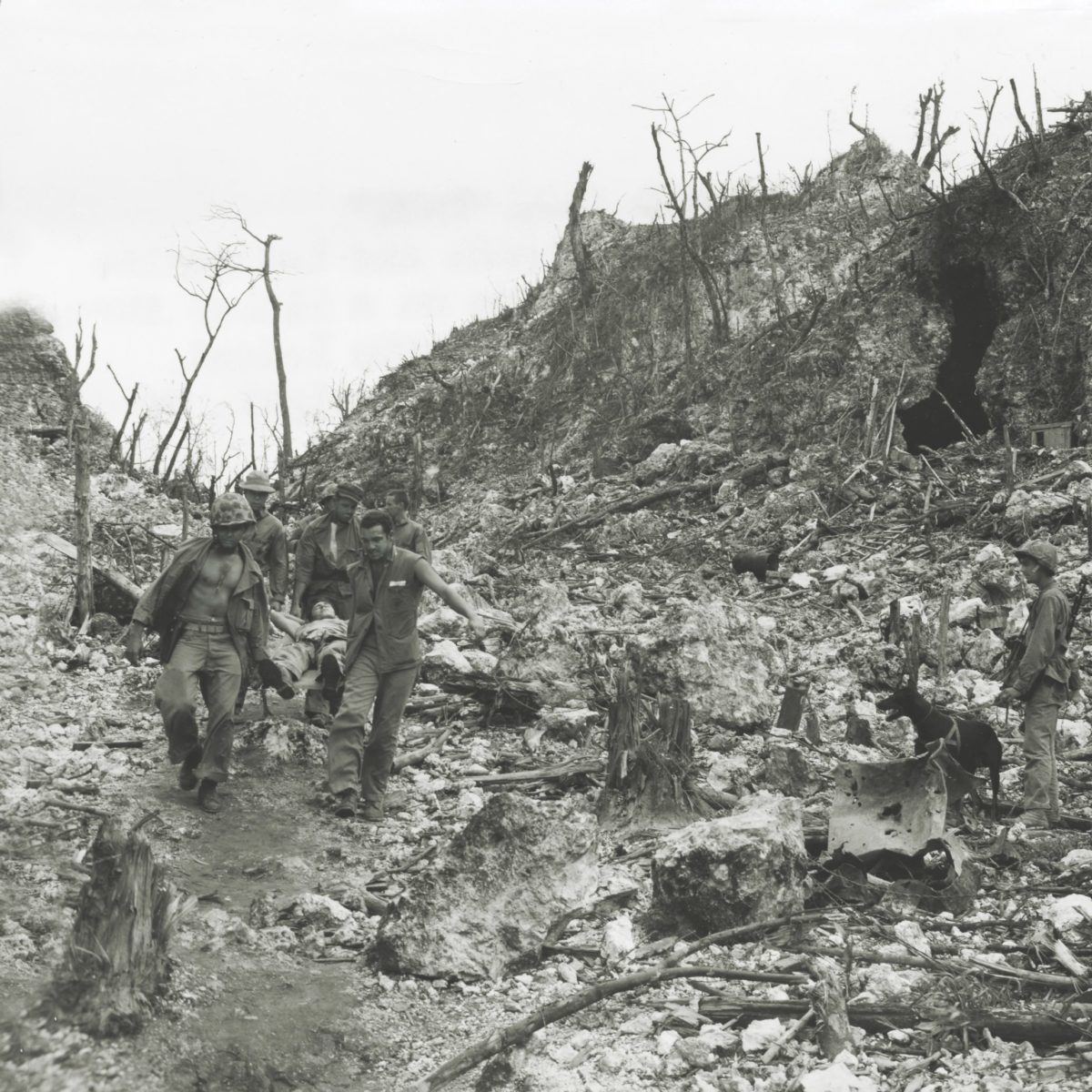 Soldiers on Peleliu Island.