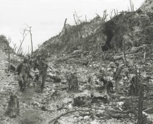 Soldiers on Peleliu Island.