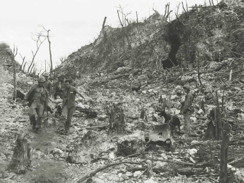 Soldiers on Peleliu Island.