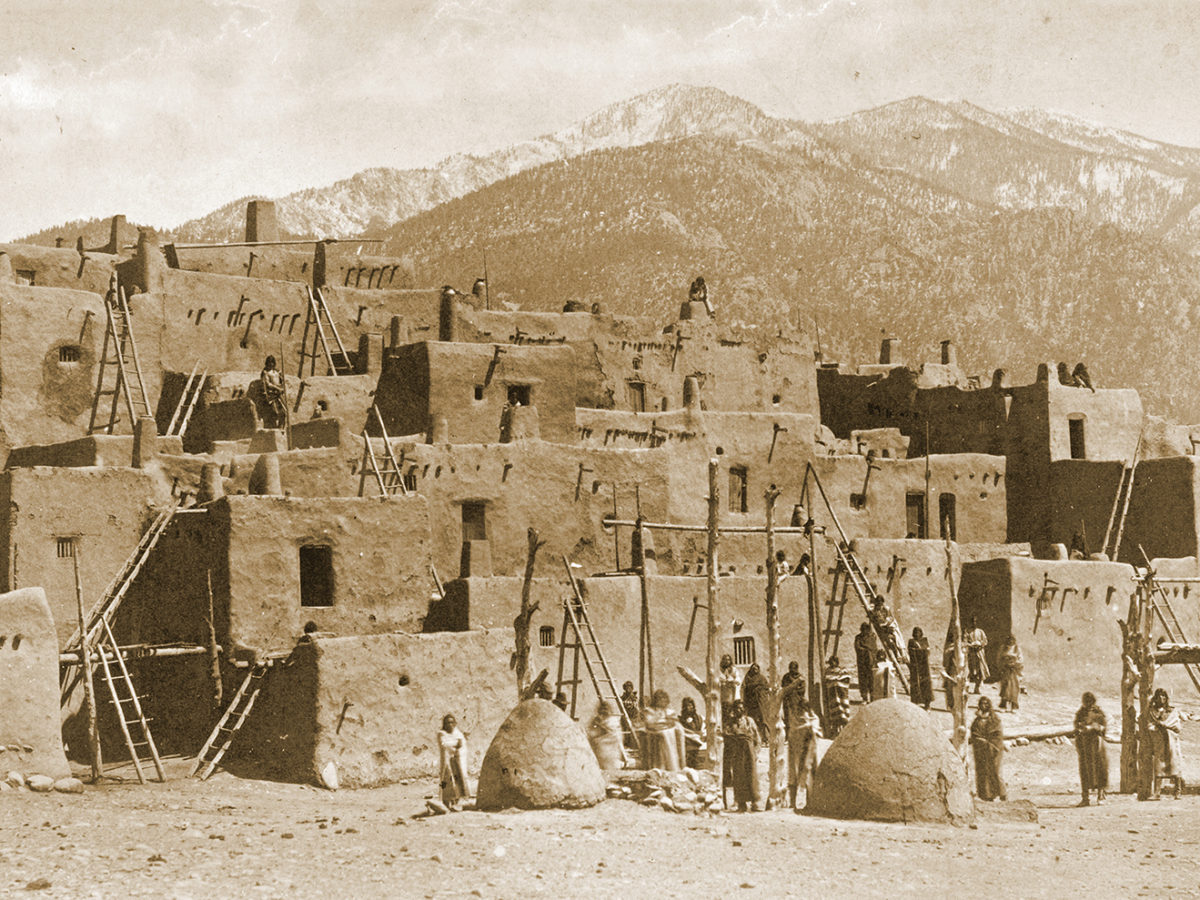 Photograph of the Taos Pueblo, New Mexico.