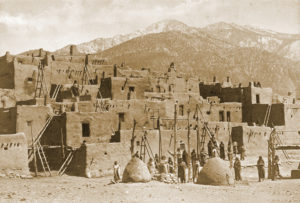 Photograph of the Taos Pueblo, New Mexico.