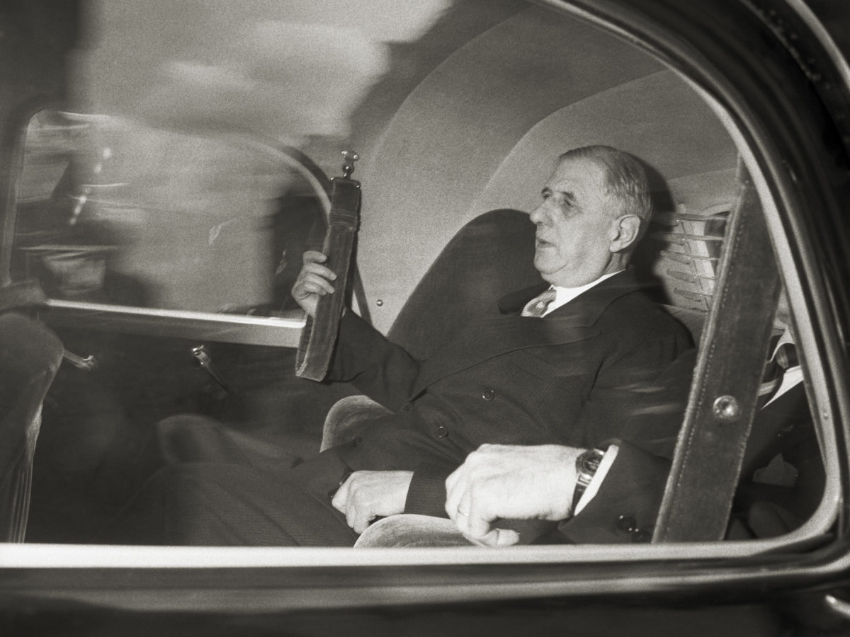 De Gaulle traveling in his Citroen