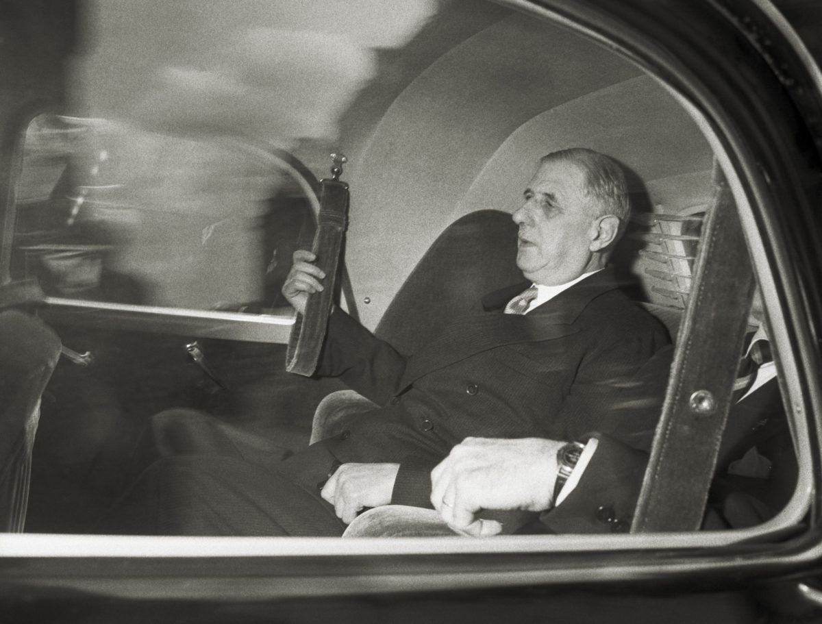 De Gaulle traveling in his Citroen