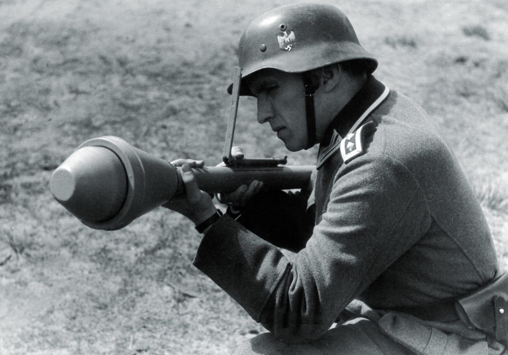 German soldier holding Panzerfaust