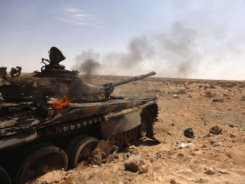Abandoned Libyan tank