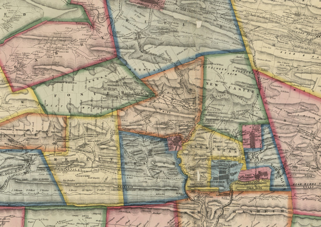 19th century map of Cass Township, Pennsylvania