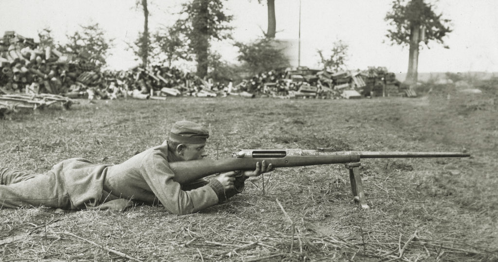 German soldier shooting antitank rifle