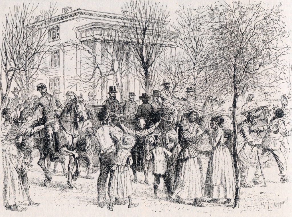 President Lincoln leaving the Davis Mansion