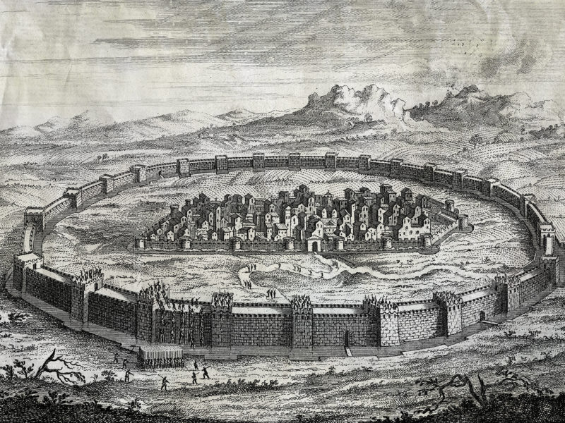 1755 engraving reasonably depicts the walls of circumvallation built by the Spartans during their 429–427 bc siege.
