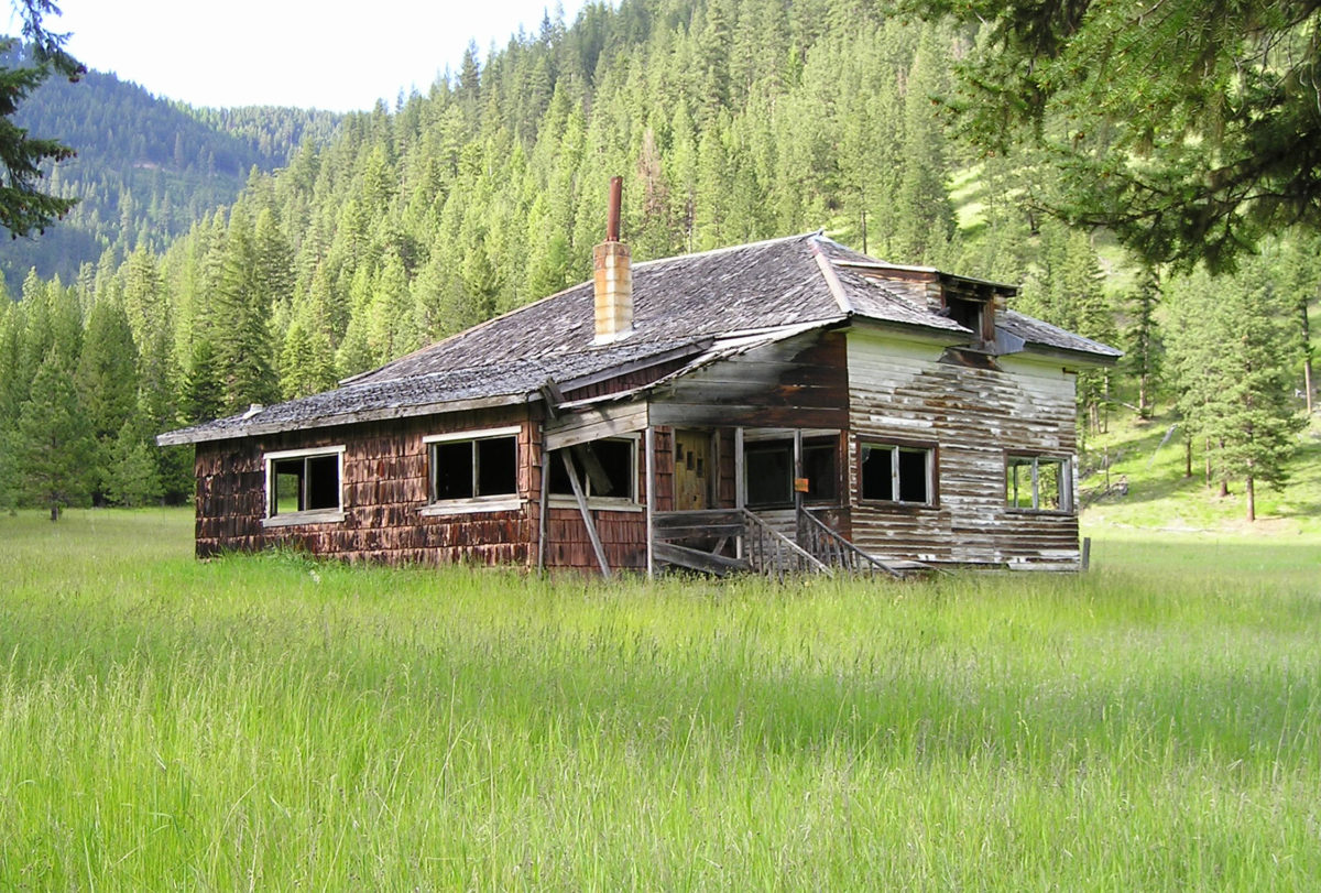 Abandoned wooden schoolhouse