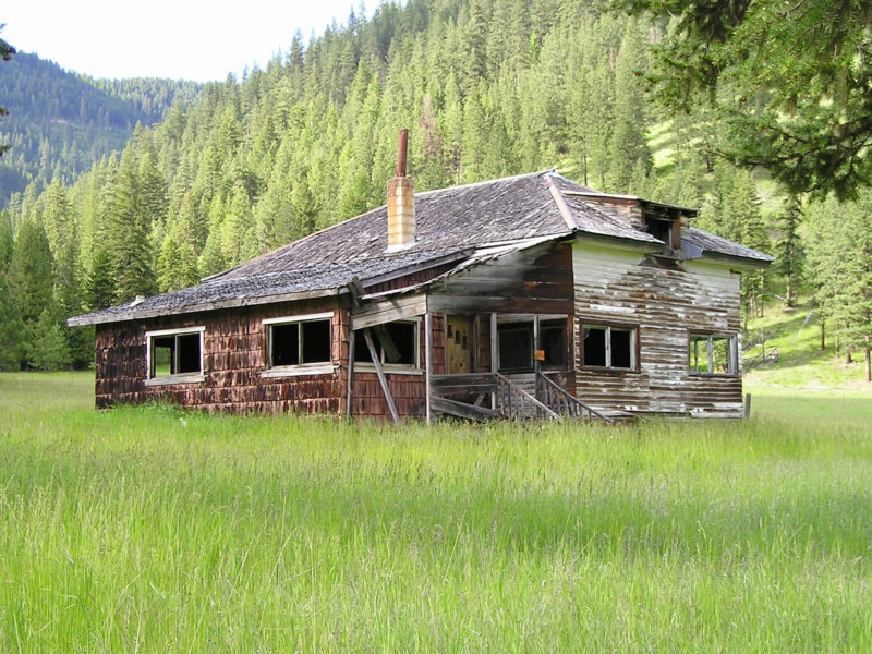 Abandoned wooden schoolhouse