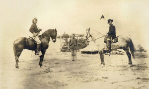 George Custer and Alfred Pleasonton on horseback