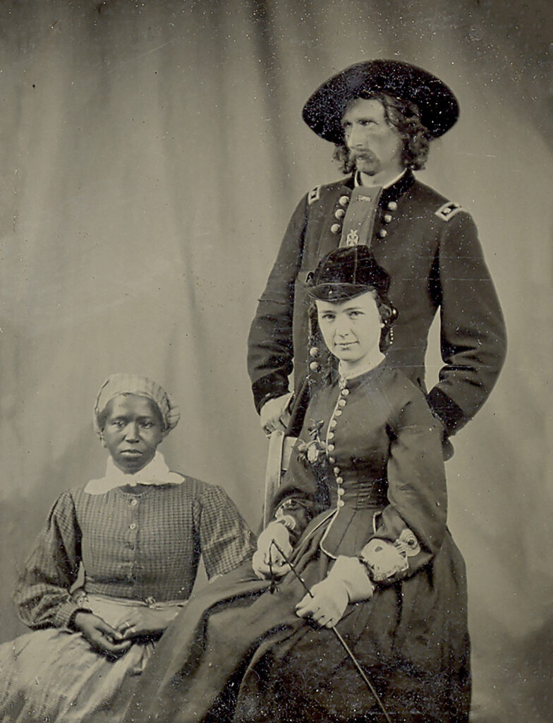 General Custer with wife Libbie and attendant Eliza