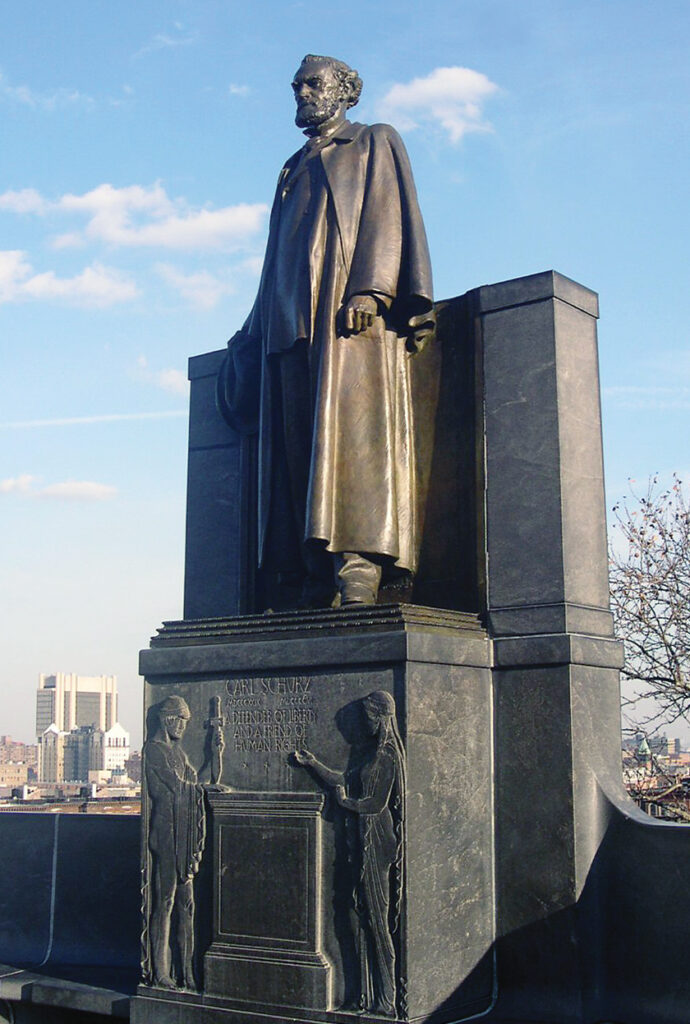 Photo of the Carl Schurz memorial in Morningside Park, Manhattan.