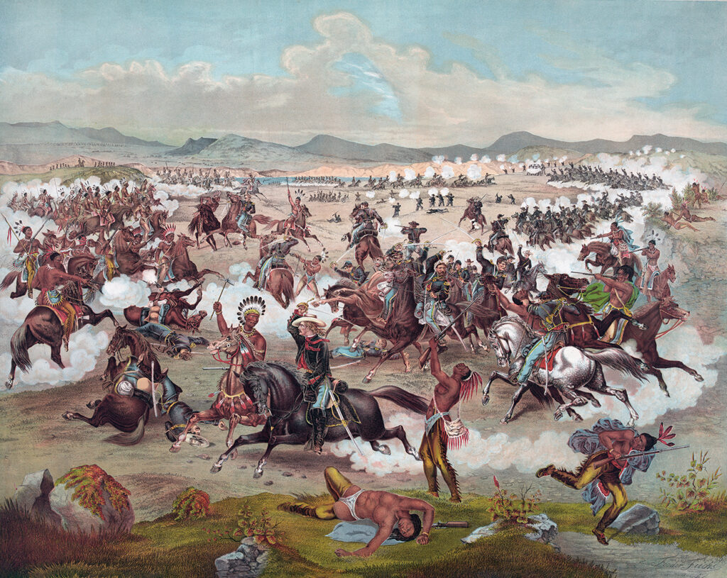 Painting of Custer's Last Stand from the Battle of Little Bighorn.