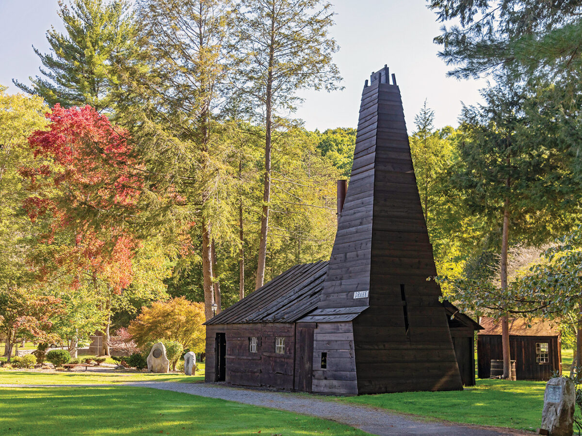 Photo of The Drake Well Museum and Park, where in 1859 Edwin Drake drilled a successful oil well and launched the modern oil industry, Titusville, Pennsylvania.
