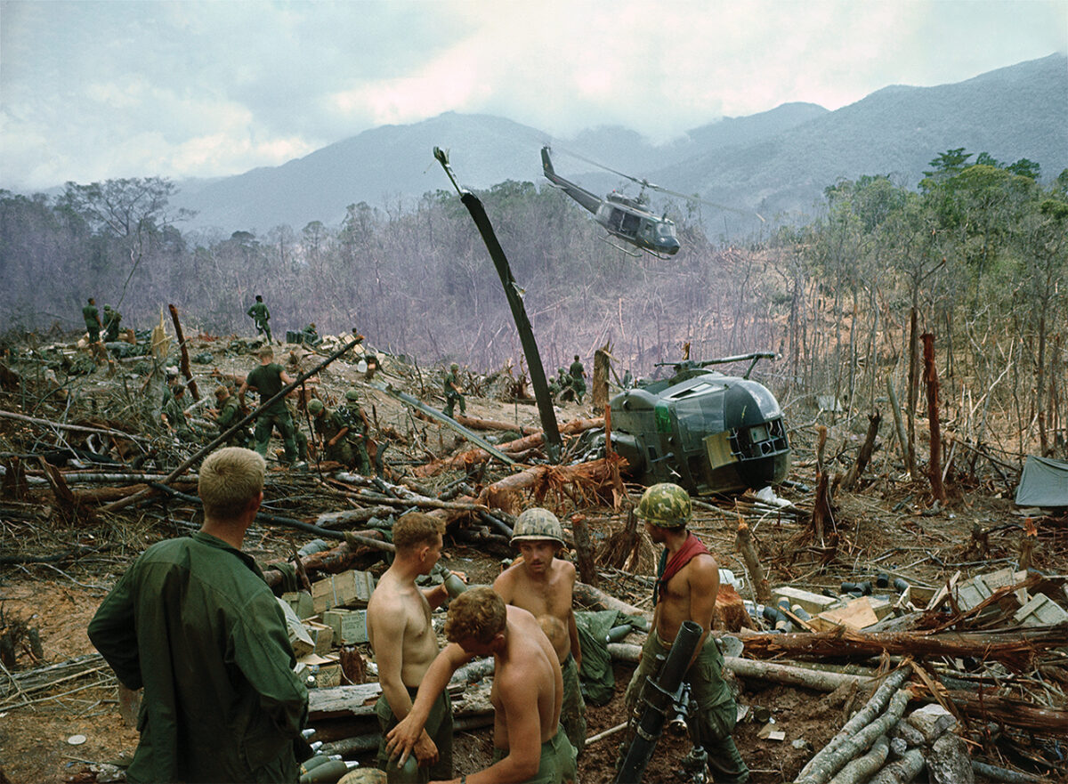 Photo of evacuation of a firebase, Vietnam 1968.