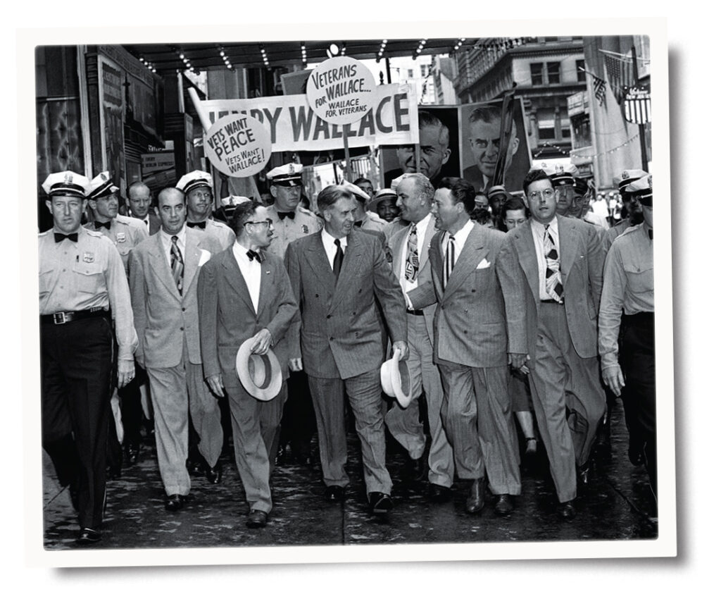 Photo of Henry Wallace campaigning as president in Philadelphia in 1948.