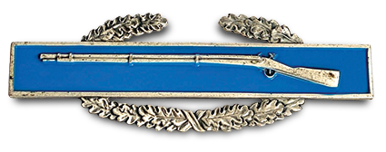 Photo of a Combat Infantryman Badge.