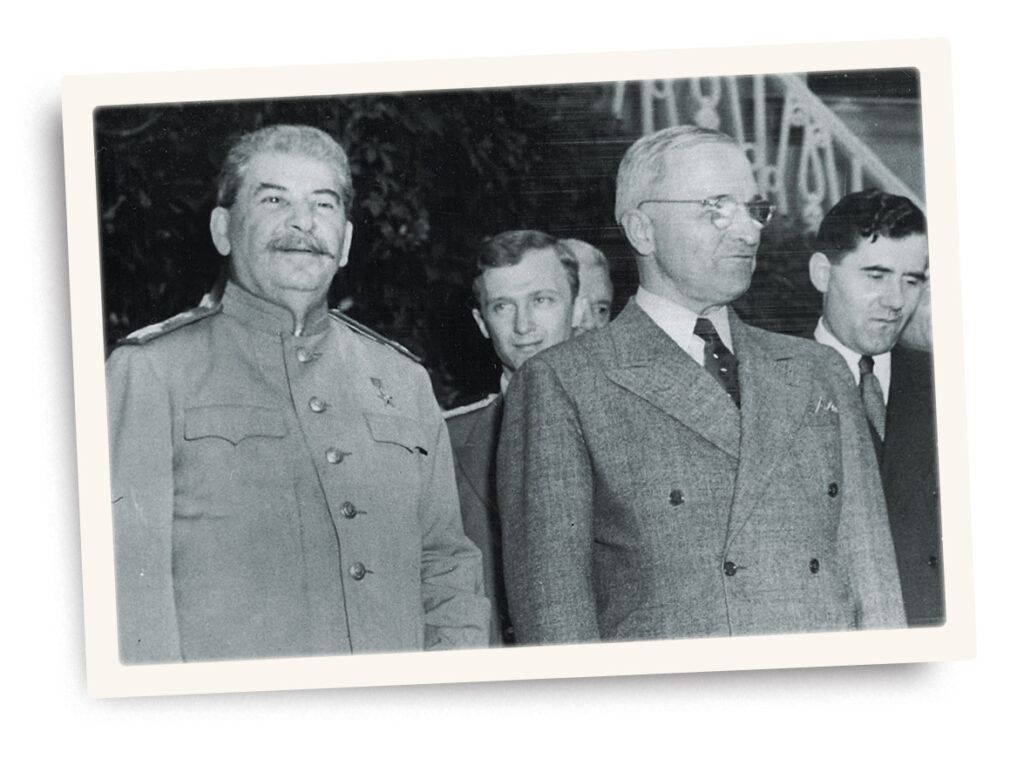 Photo of the 1945 Potsdam Conference by erstwhile Allies Joseph Stalin and Harry S. Truman.