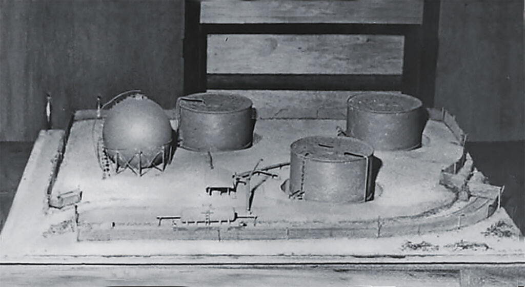 Photo of a model of an oil tank farm that was one of many that CIA agents at Camp Long Thanh used to study raid tactics; the camp later became an SOG base.