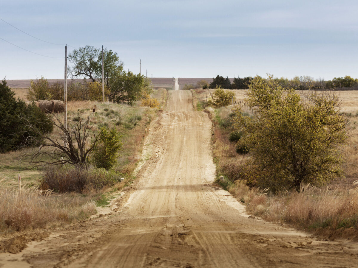 Dirt road in Lincoln County, Kansas