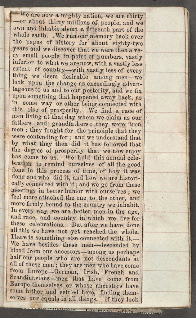 Abraham Lincoln clipping from his notebook.